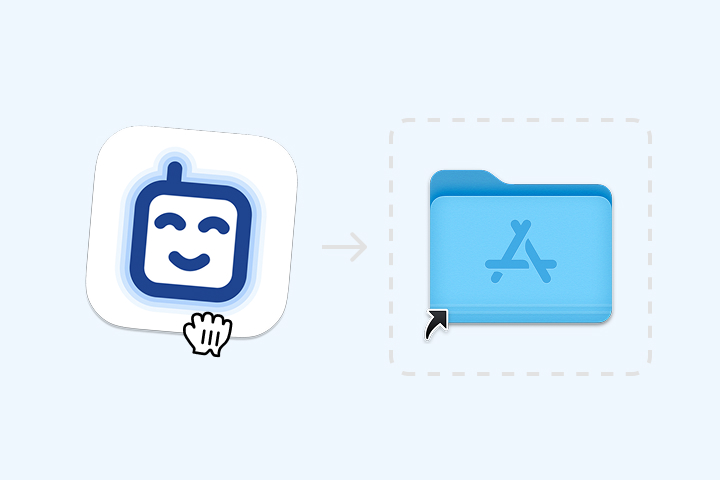 L'icône Taalkie glissée dans le dossier Applications sur macOS